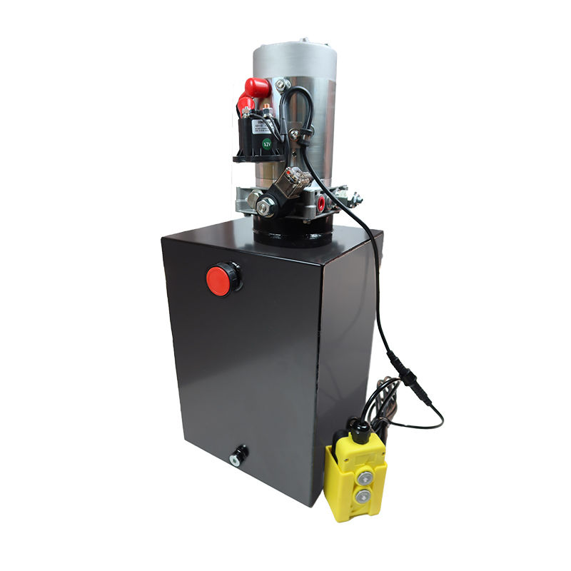 DC 12V 1.6kw Single Acting Hydraulic Power Unit with 12L Steel Tank 2 Push Button Switches for Lifter, Wreckers, Stacker