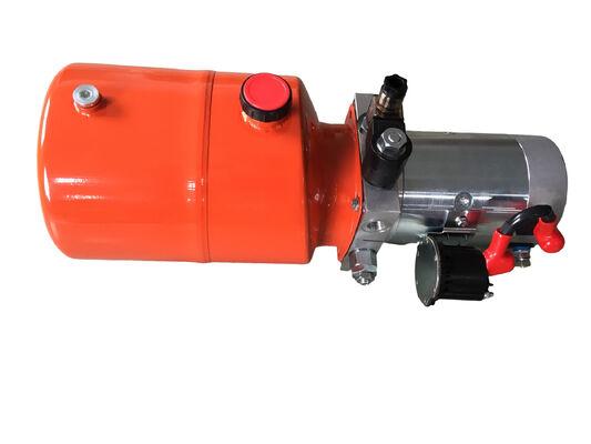 Damperli Römork için Turuncu 6L Çelik Tank DC Kompakt Hidrolik Güç Ünitesi