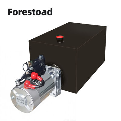 Forestoad 10 Quart Hidrolik Güç Birimi Tek Eylemli 12V / DC Dump Trailer Araç kaldırma için Hidrolik Pompa, SAE # 6 Bağlantı, 2 GPM Akış Hızı, 3200 PSI Maksimum Yardım Basıncı, Metal Rezervuar 2.5 Gal